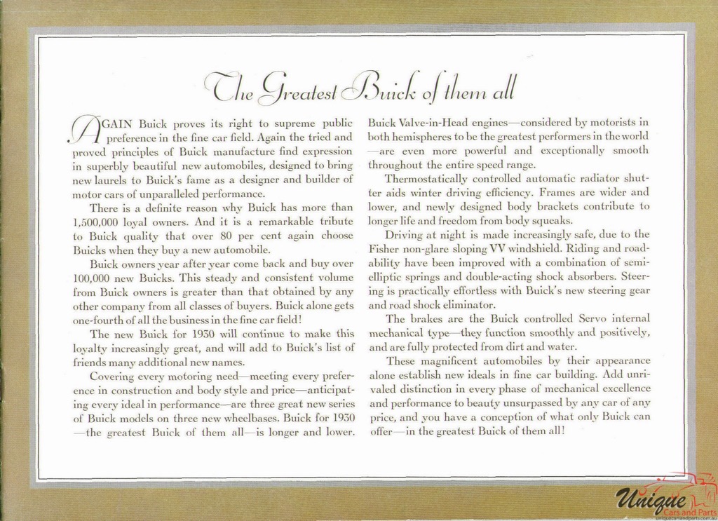 1930 Buick Prestige Brochure Page 12